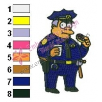 Chief Clancy Wiggum Simpsons Embroidery